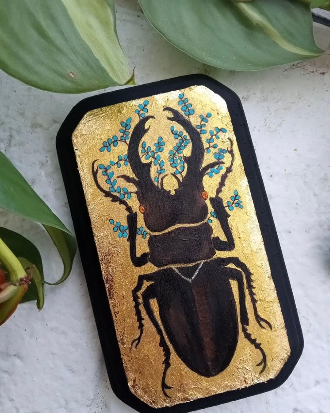 "Stag" Beetle on wood