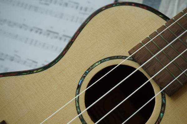 Thumbnail: Ukunili Ukulele Concert 23' Solid Top Spruce Wood 2470S (Ivory&Tortoise binding)