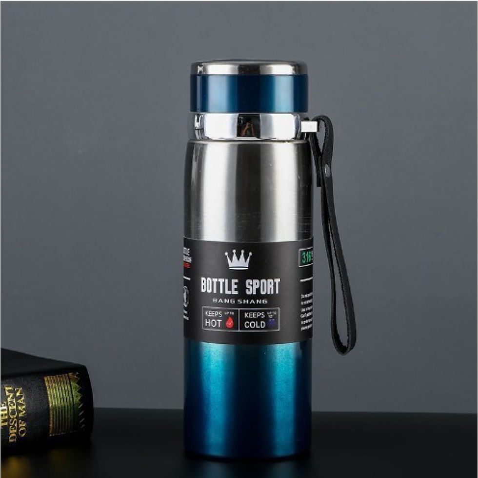 Miniatura: Garrafa térmica de aço inoxidável 316, 1 litro, para água, chá e café, mantém as