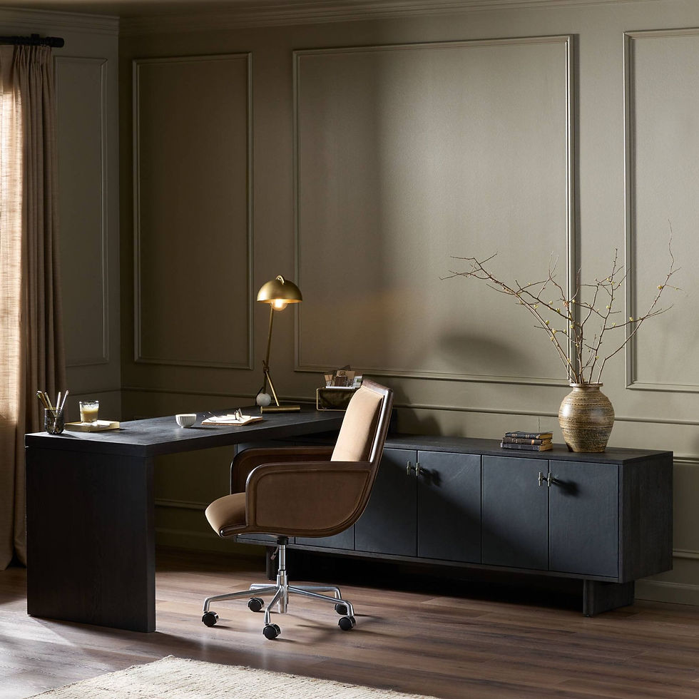 Thumbnail: Winnie L Shaped Desk - Black Oak