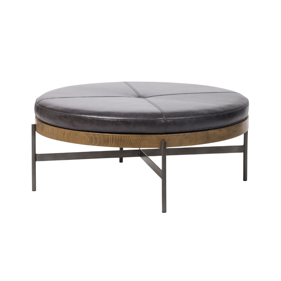Giles Leather Ottoman