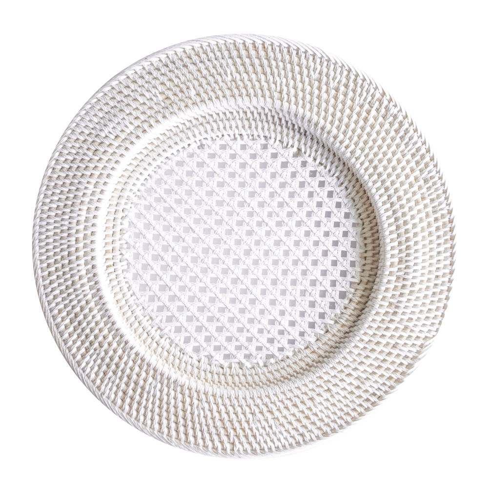 White Rattan Charger