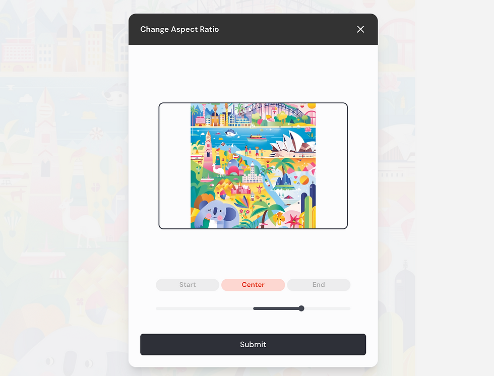 Change aspect ratio on Midjourney website