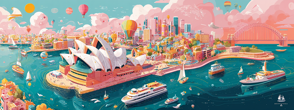 aus flat illustration