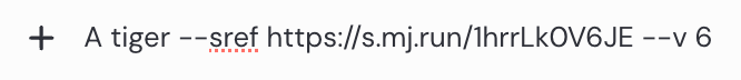 Text prompt on Midjourney website