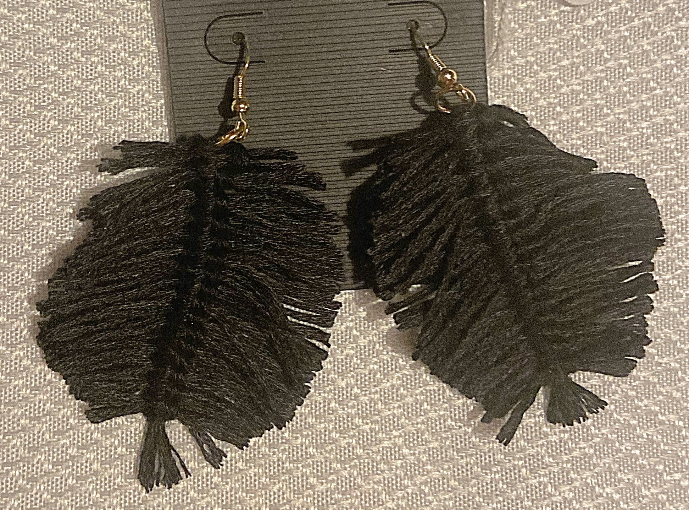 Black Soft Feather Earring