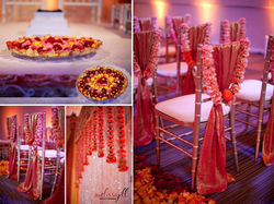 chic-wedding-reception-decor-red-orange-color-palette-crystals-chuppah-wedding-flowers-ceremony-aisl