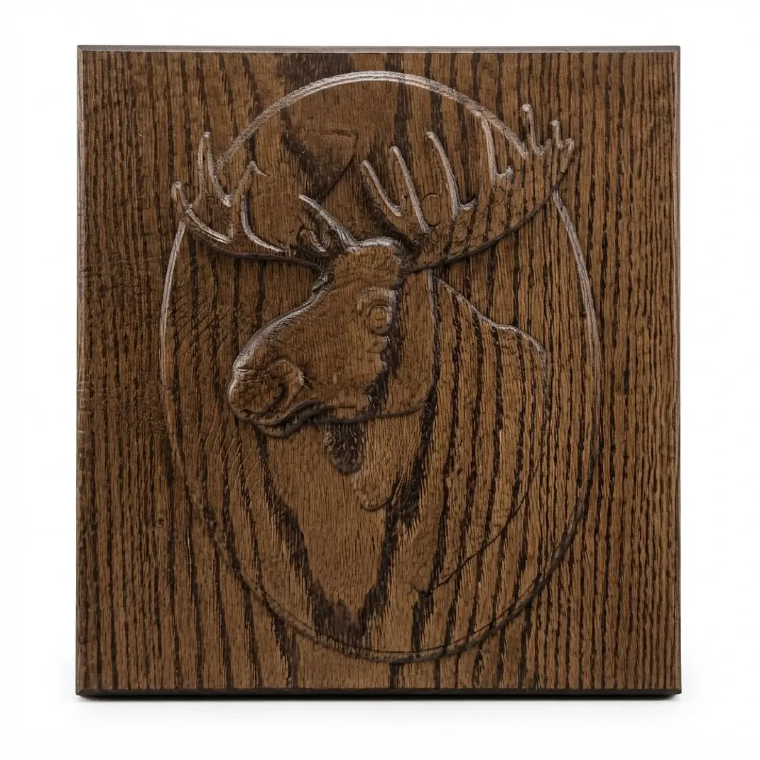 Rustic Moose Relief Wooden Plaque