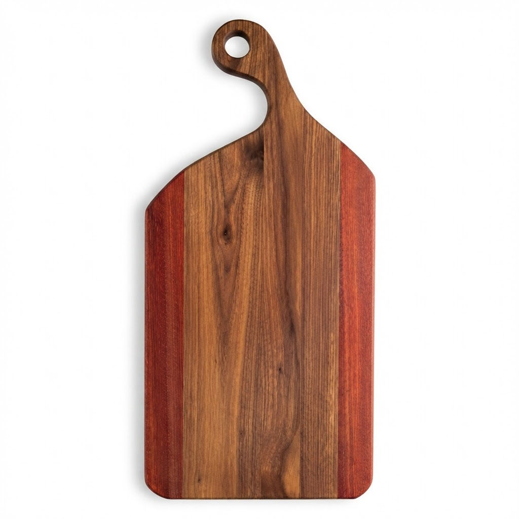 Artisanal Walnut and Padauk Serving Board