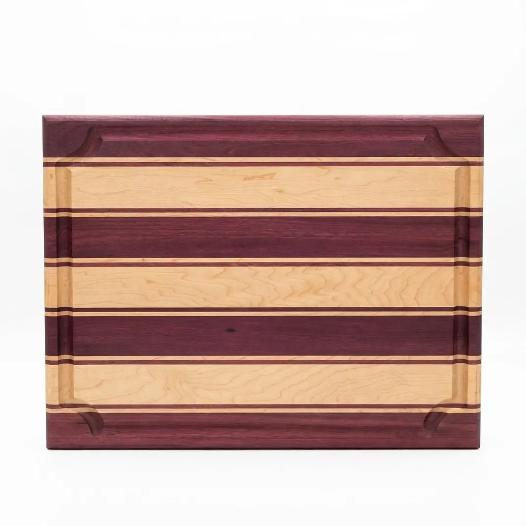 Artisan Two-Tone Striped Hardwood Cutting Board