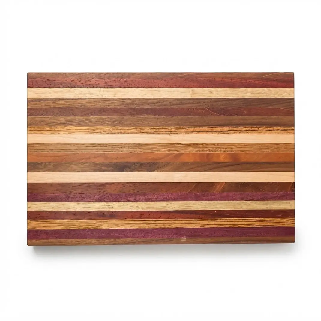 Artisan Multi-Wood Striped Cutting Board