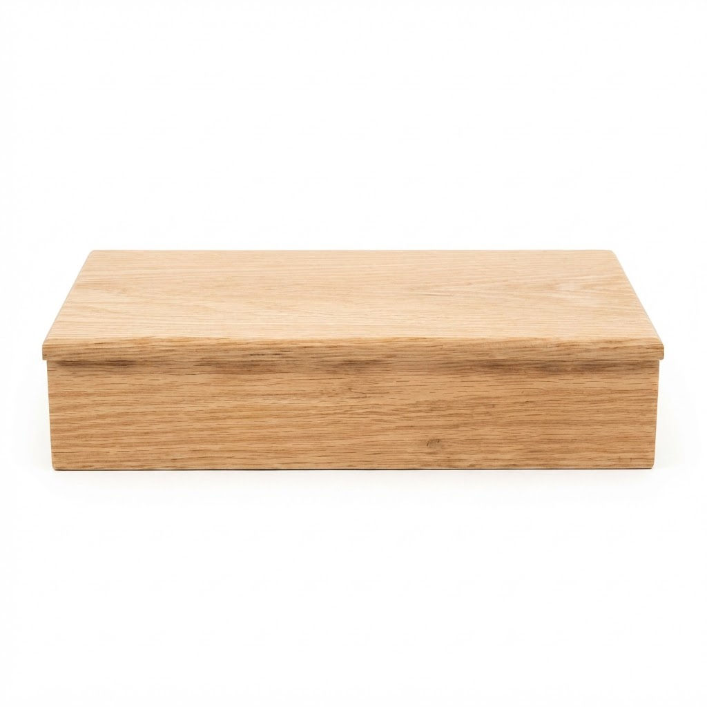 Minimalist Solid Oak Storage Box