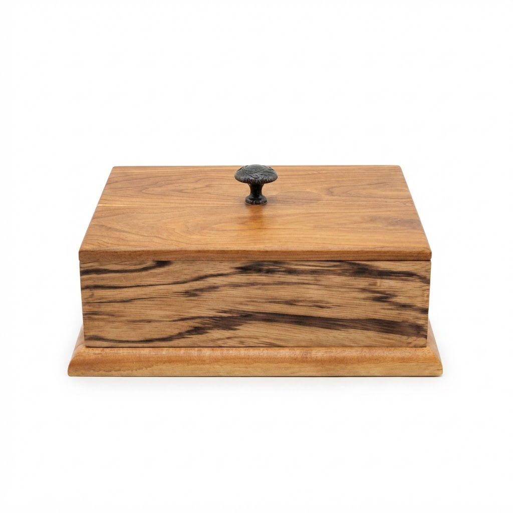 Handcrafted Natural Wood Keepsake Box