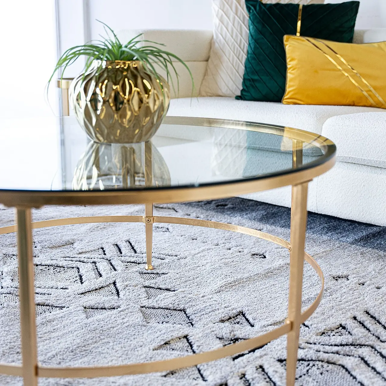 modern gold coffee table