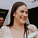 a happy bride at her Jewish wedding in Clinton, Connecticut