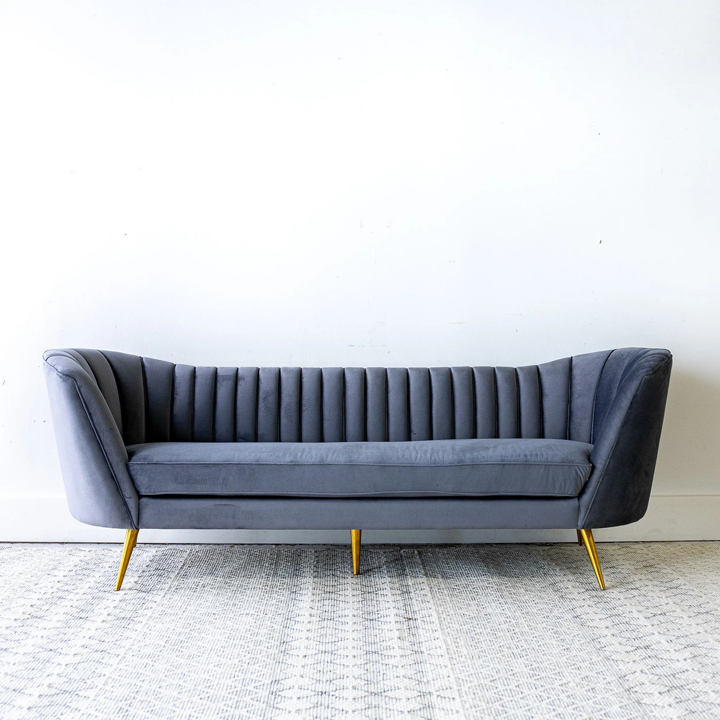 slate blue modern couch