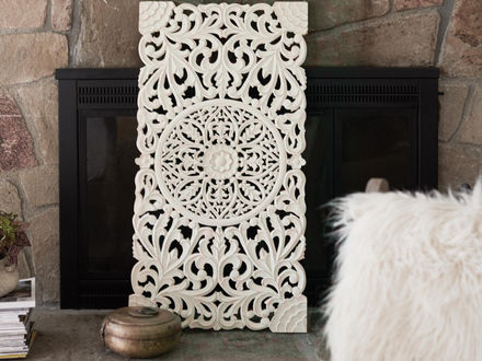 What I like: Ivory Wood Floral Wall Panel