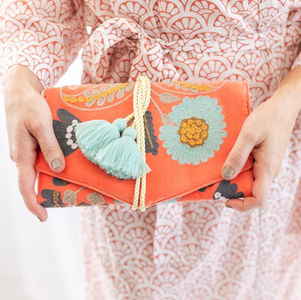 Embroidered Florals Velvet Jewelry Organizer: Elegant, Practical, and Purposeful