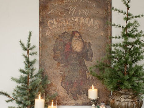 Bring Vintage Christmas Charm Into Your Home With A Santa Wall Sign