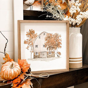 How To Add Warmth To Your Space With Watercolor White Barn In Early Autumn Wall Art