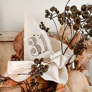 The White Halloween Witch Hat Shelf Sitter