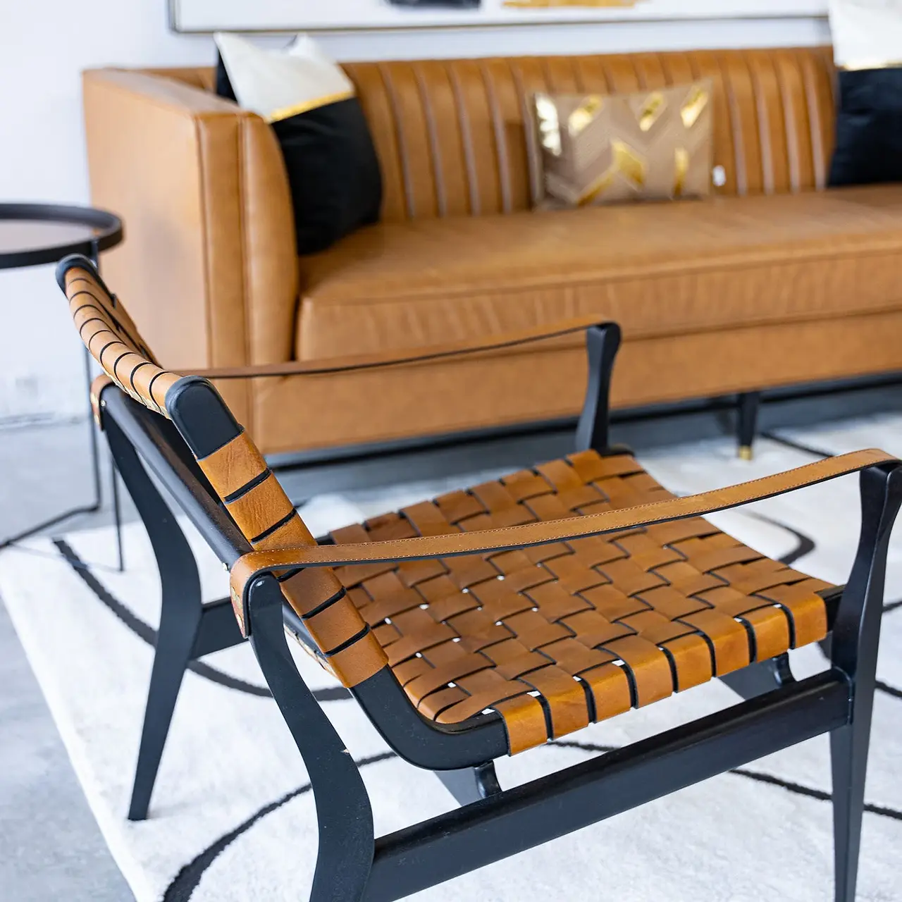 brown leather chair