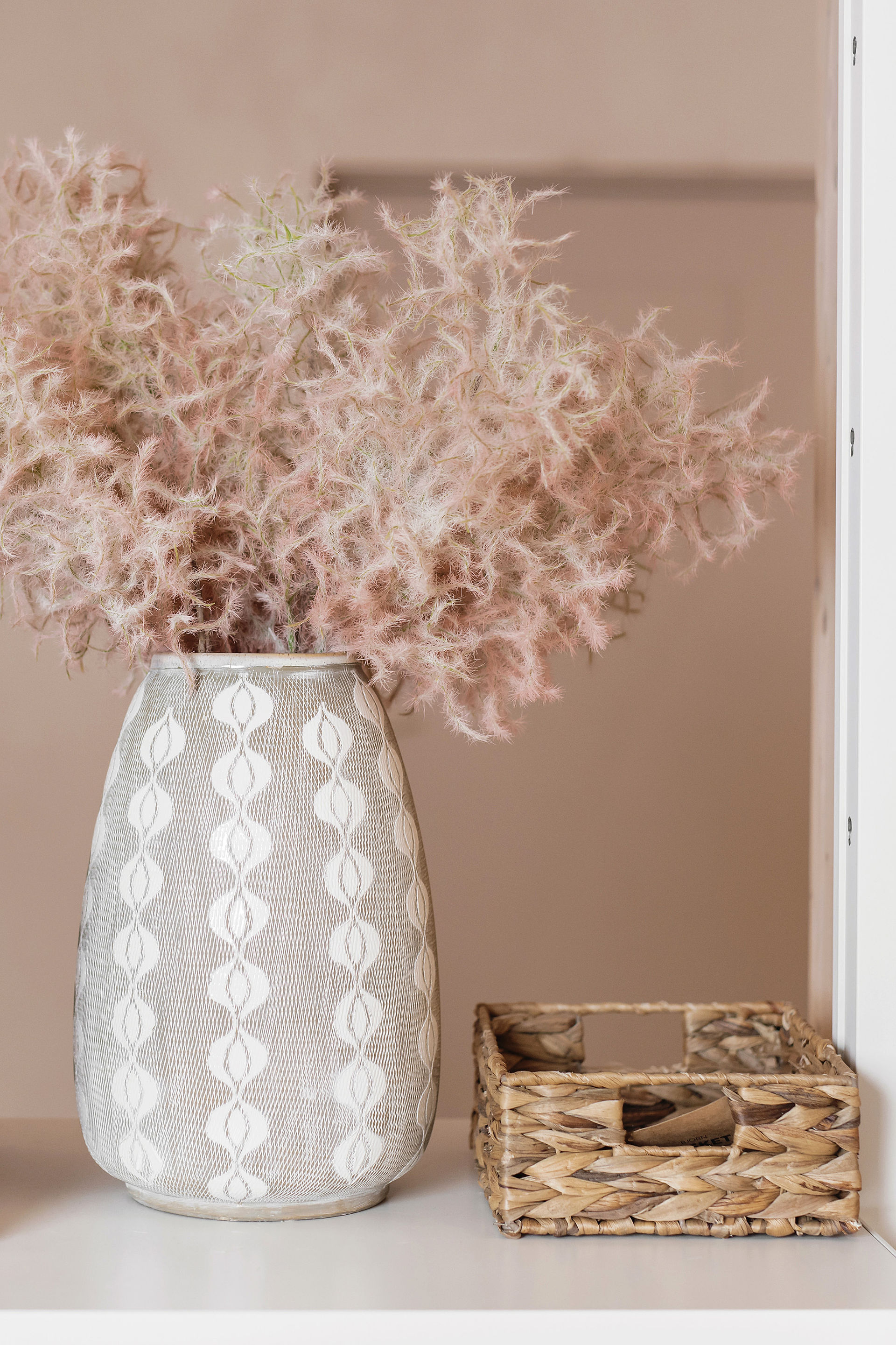 beautiful vase with faux flowers
