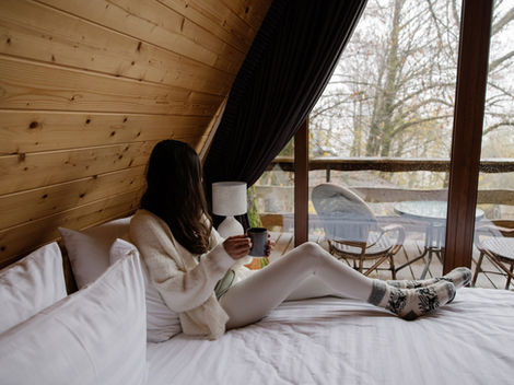 Cozy cabin lifestyle stock photos from Styled Stock Society featuring warm interiors and quiet moments