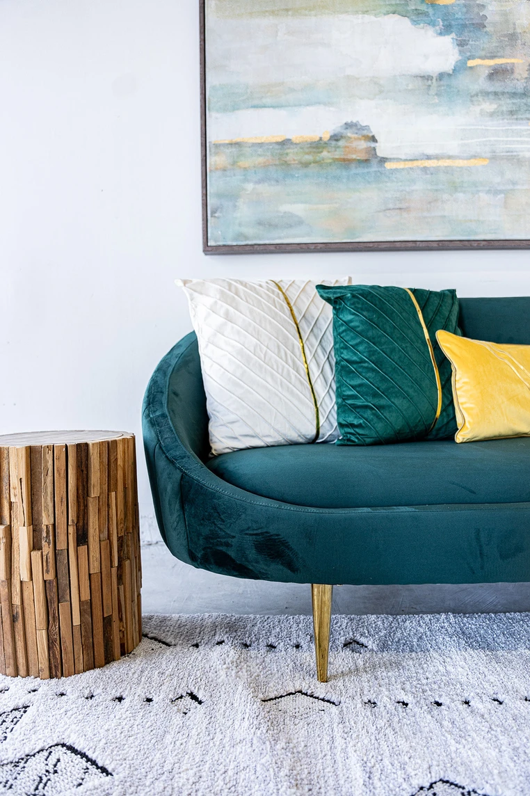 esmerelda green velvet sofa