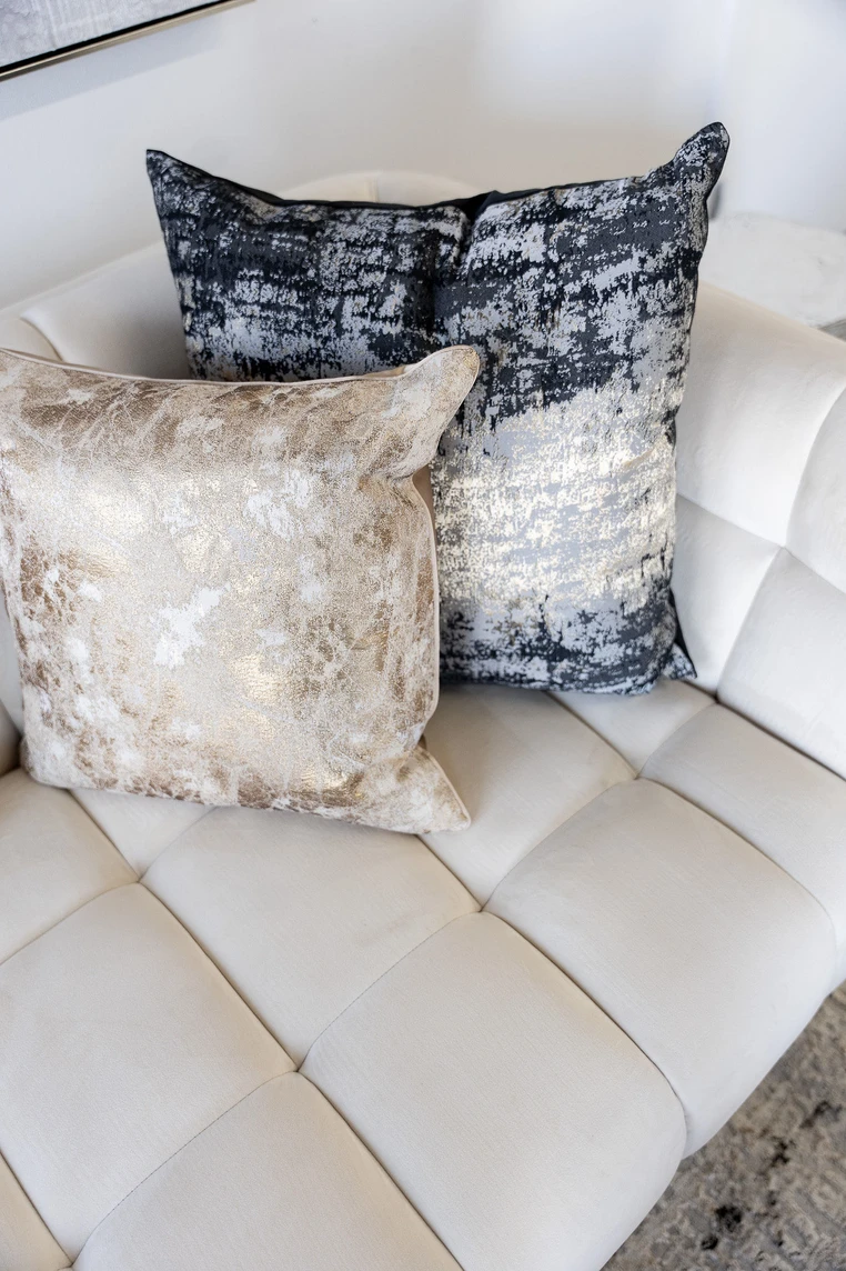 gold and black shimmer accent pillows