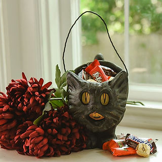 black cat candy bowl
