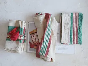 Elevate Your Holiday Decor With Feathered Farmhouse's Holiday Tea Towel Set