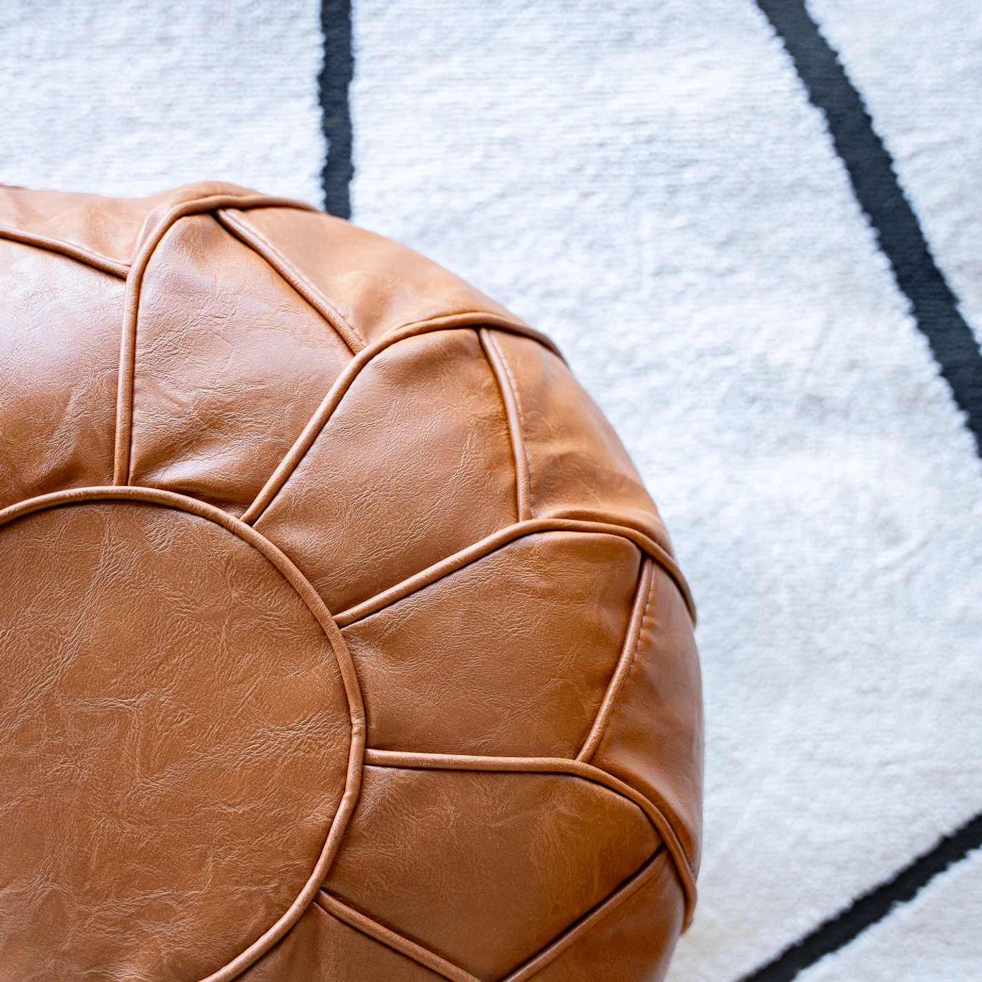 morocco leather poufs