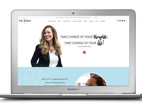 Website Makeover for Dr. Karin, Psychologist, Author, Speaker, and Musician