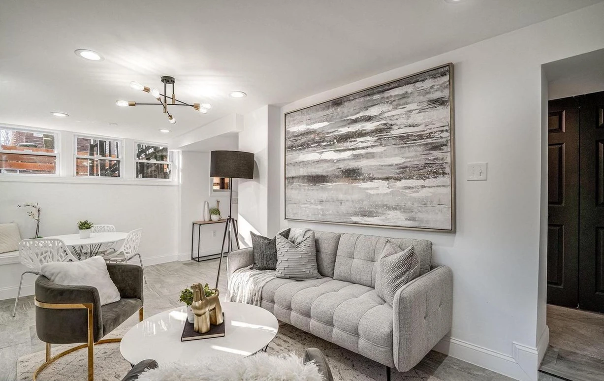 elegantly staged living space