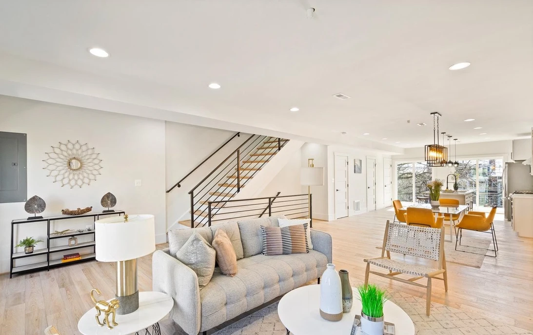 neutral living room staging
