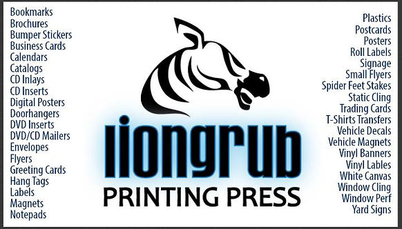 LionGrub Printing Press Website