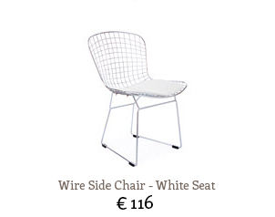 Bertoia Wire Side Chair White Seat