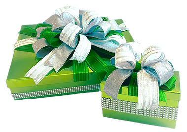 green gift boxes