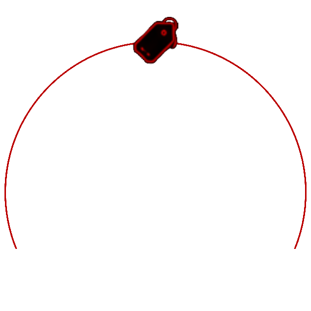 Arc doré avec étiquette de prix