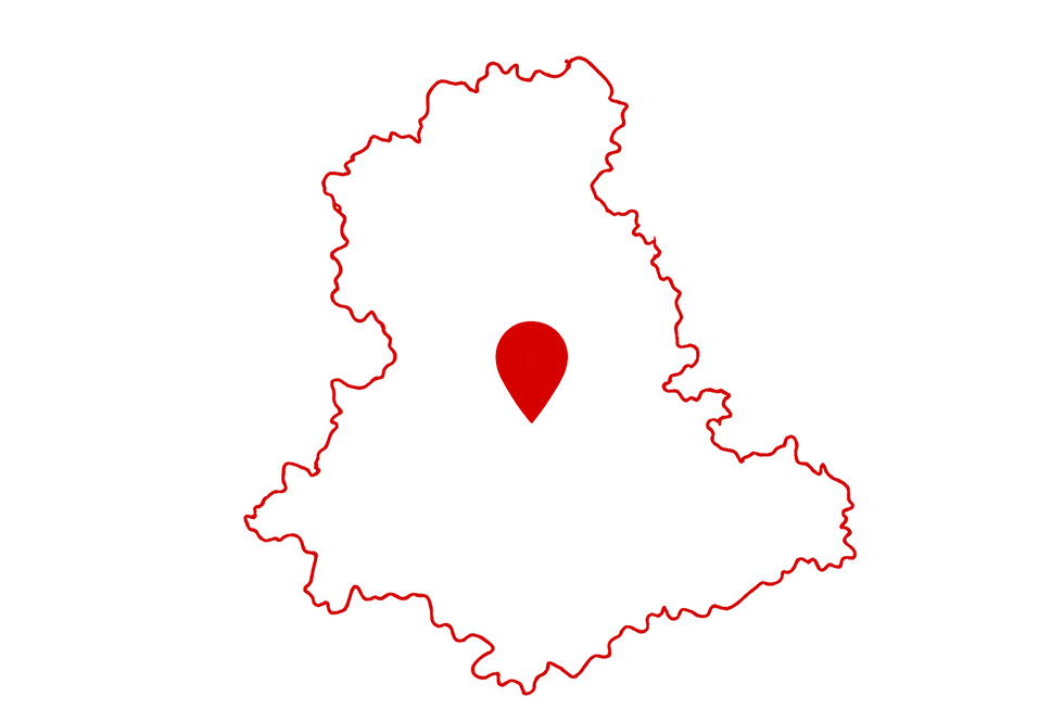 Carte d'une zone de service avec épingle