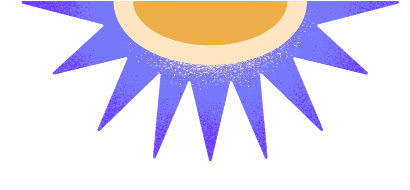 Blue and yellow sun