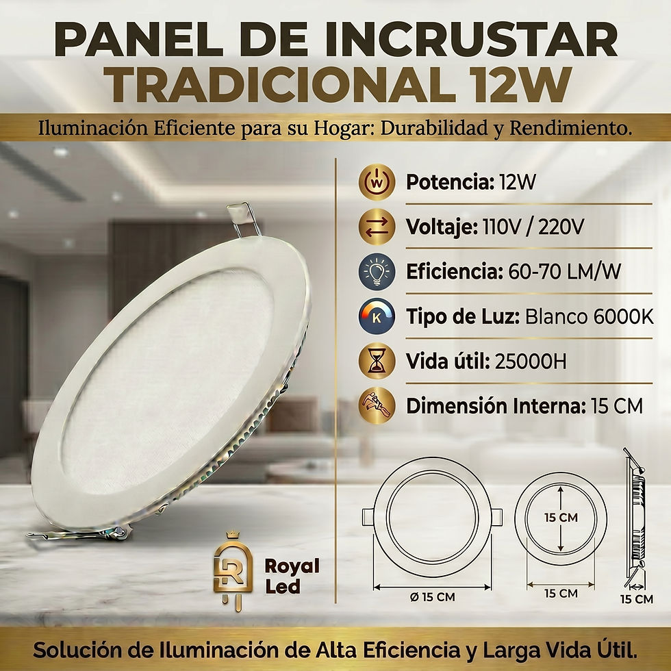 Miniatura: Panel Incrustar Tradicional 12W