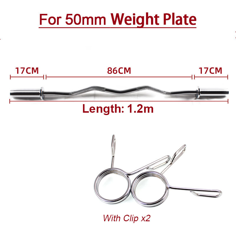 Thumbnail: Standard Straight and Curved Dumbbell Bars, Weight Lift, Training Barbell, Gym a