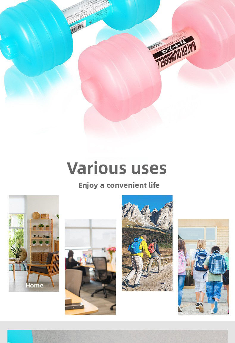 Thumbnail: Water-filled Dumbbells Portable Dumbbell Sports Water Bottle for Arm Strength Tr