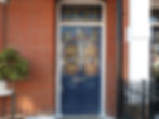 The blue Edwardian front door