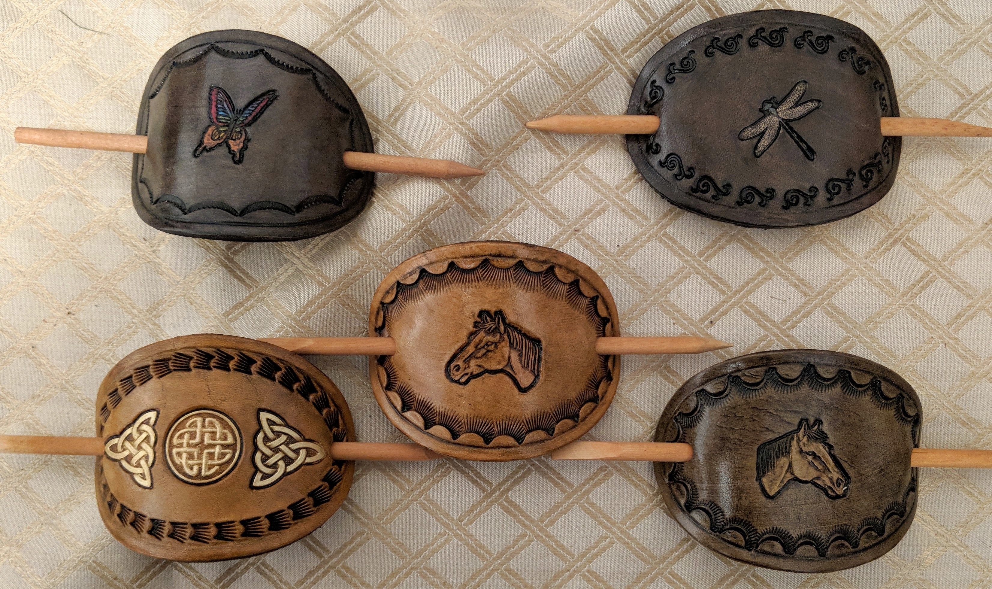 Leather Hair barrettes