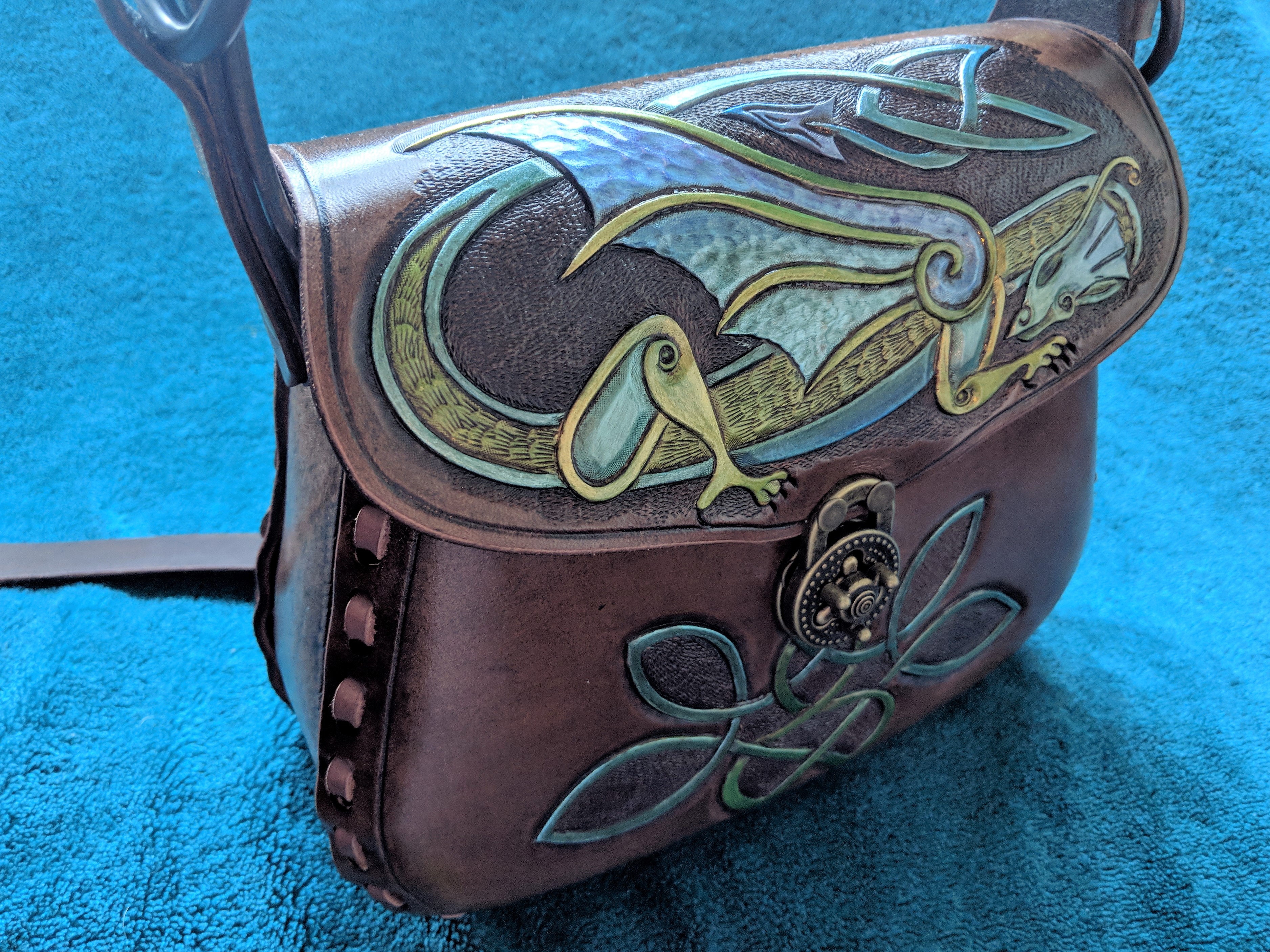 "Saoirse" dragon carved handbag