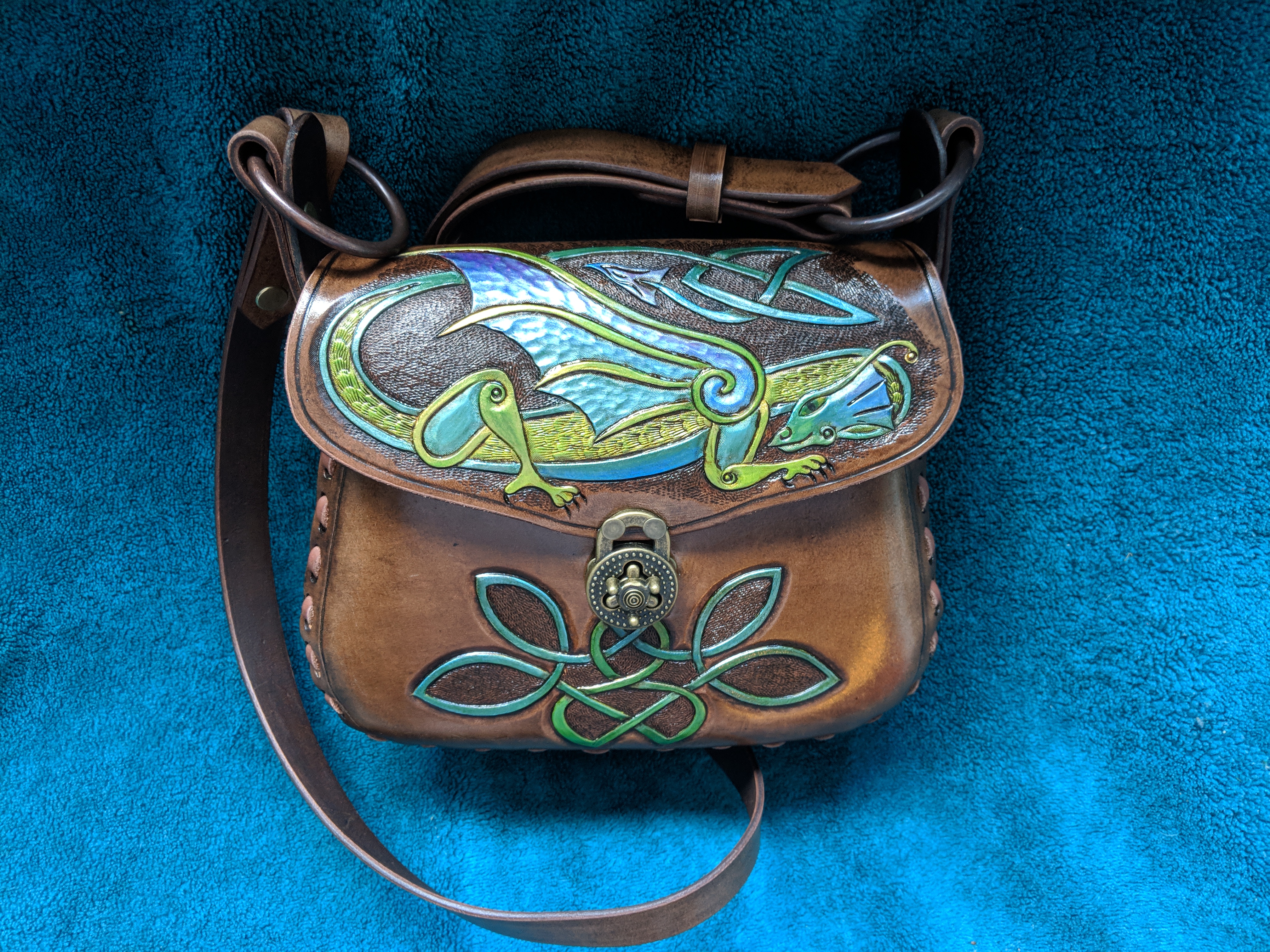 "Saoirse" dragon carved handbag
