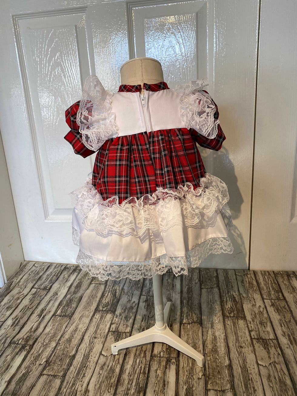Thumbnail: Red Tartan and White Frilly Carriad Dress